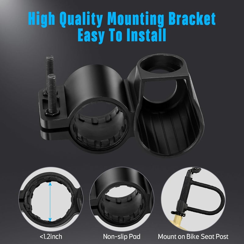 Alshaay Heavy Duty Bike U Lock - Super Strong 12 Ton Shear, 20mm U Shape Lock Anti-Theft Silicone Covered Electric Scooter Lock Keyhole with Sliding Cover 4ft Steel Cable with Mounting Bracket and 3 Keys(S) - Image 5